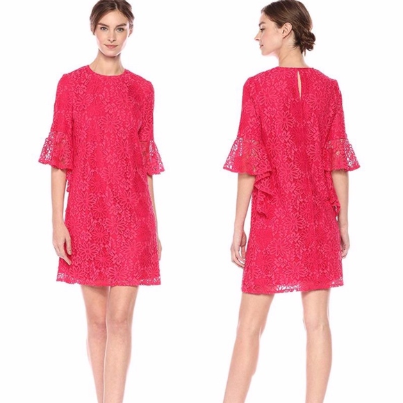 Nanette Lepore Dresses & Skirts - Nanette Lepore Lampari Red Lace Shift Dress